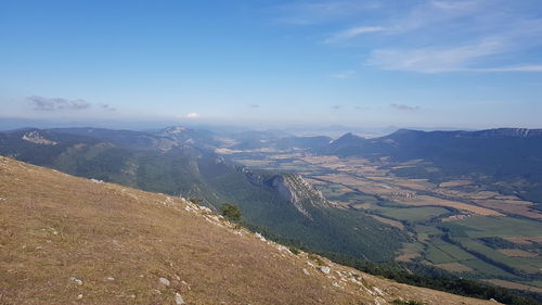 High angle view of landscape against sky