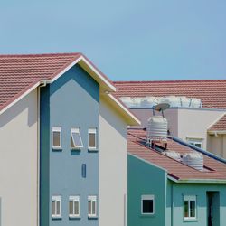 Low angle view of building against clear sky