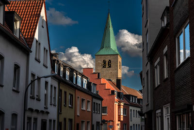 Low angle view of buildings in city