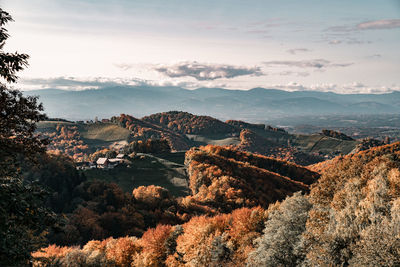 High angle view of landscape against sky