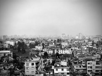 High angle view of townscape against sky