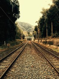 Railroad tracks on railroad track