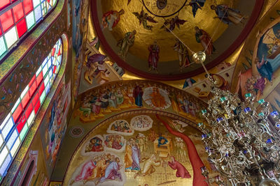 Low angle view of ornate ceiling