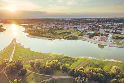 River with city in background