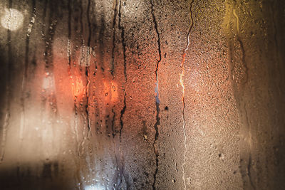 Full frame shot of wet glass window