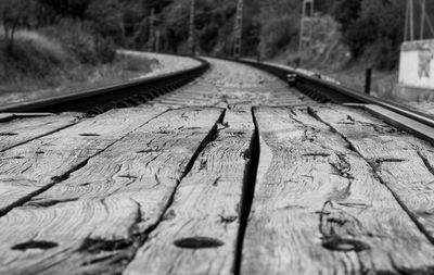 Close-up of railroad track