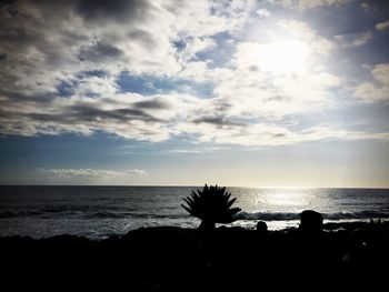 Scenic view of sea at sunset