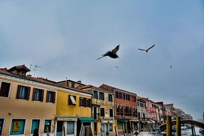 Low angle view of buildings against sky