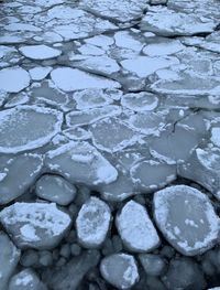 Full frame shot of frozen water