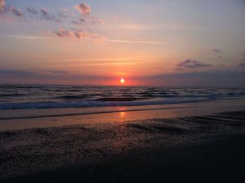 Scenic view of sea during sunset