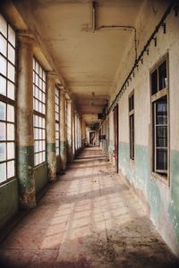 Empty corridor of building