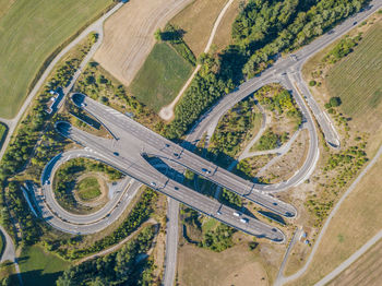 Aerial view of highway over landscape 