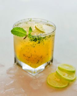 Close-up of drink on glass