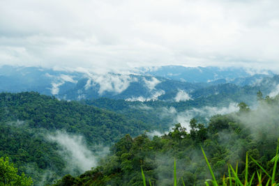 Scenic view of mountains against sky