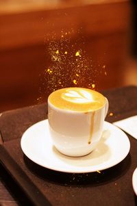 Close-up of coffee on table