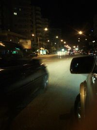 Traffic on road at night