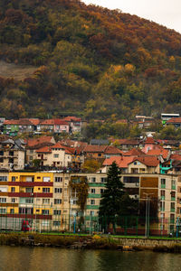 Town by buildings in city