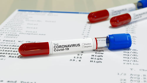 Close-up of text on table