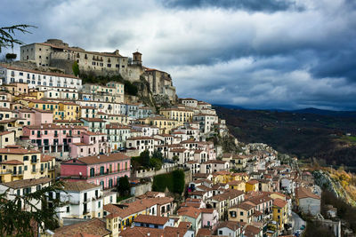 Panoramic view of the old town of muro lucano in basilicata region 
