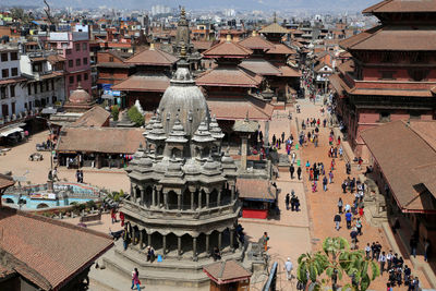 High angle view of buddhist temple at durbar square