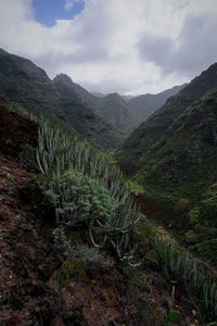 Scenic view of mountains against sky