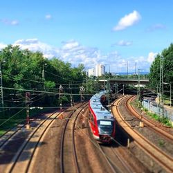 Railroad track passing through railroad track