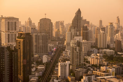 Aerial view of buildings in city