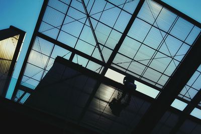 Low angle view of modern building against sky