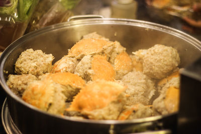 High angle view of food in container