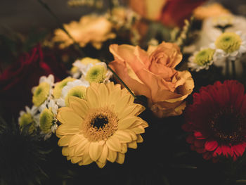 High angle view of rose bouquet