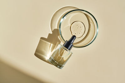 Close-up of headphones on table