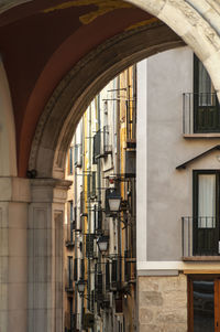 Reflection of buildings on window