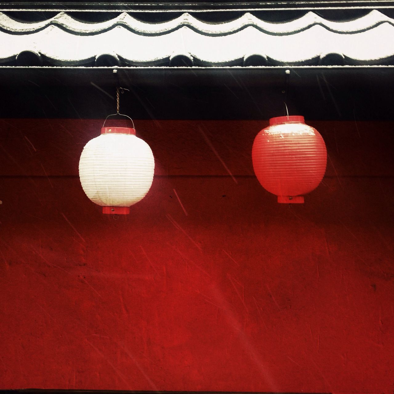red, hanging, pattern, lighting equipment, decoration, illuminated, indoors, design, low angle view, in a row, built structure, architecture, circle, repetition, ceiling, lantern, multi colored, no people, electric light, electricity