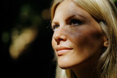 Close-up of thoughtful woman