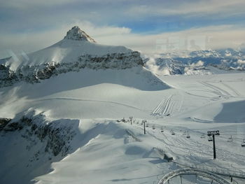 Snow covered mountain against sky