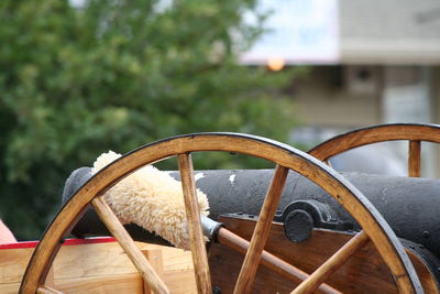 Cannon on street during fourth of july parade