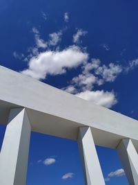 Low angle view of white building against sky