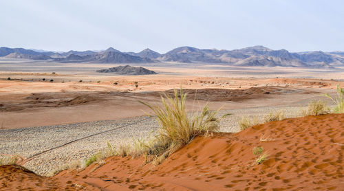 Scenic view of desert against sky