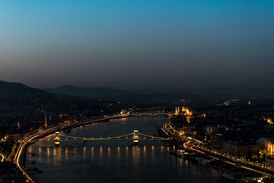 Illuminated city at night