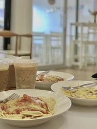 Close-up of food on table