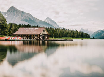 View of lake with mountain in background