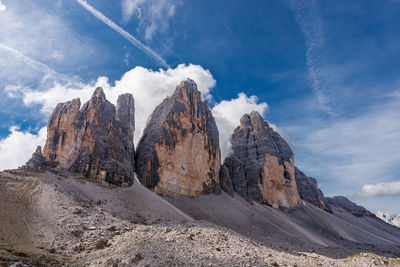 Panoramic view of rocky mountains against sky