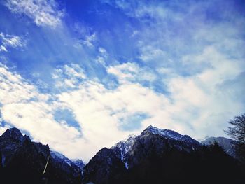 Low angle view of mountains against sky