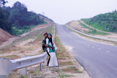 Road leading towards mountains