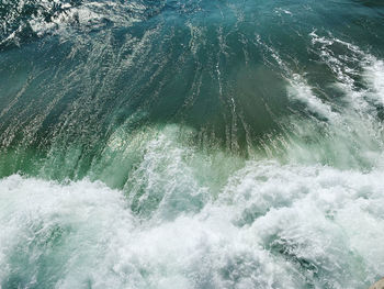 High angle view of sea waves