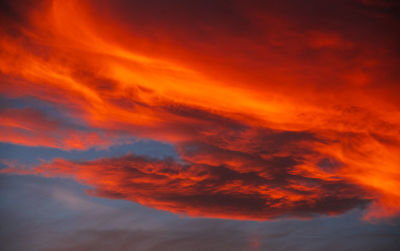 Low angle view of dramatic sky during sunset