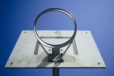 Basketball hoop against clear sky