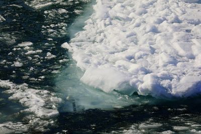 Scenic view of frozen sea during winter