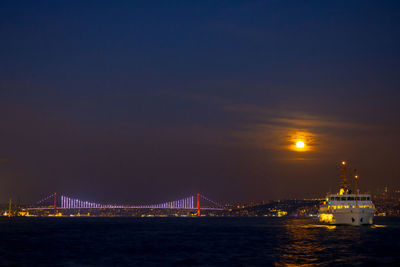 Illuminated city at night