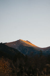 Scenic view of mountains against clear sky